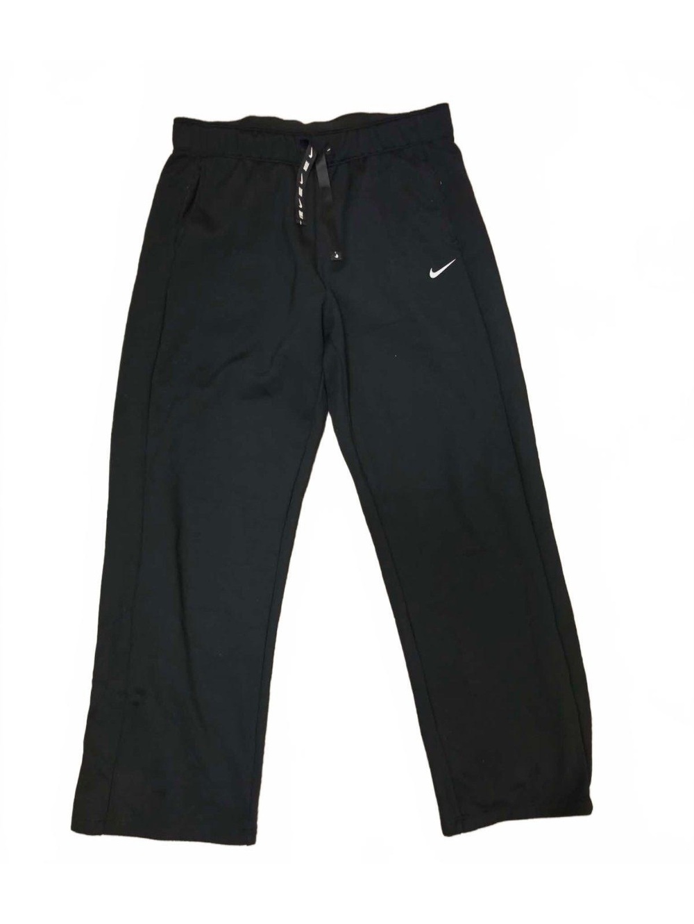 Nike Black Fleece-Lined Sweatpants with Drawstring Waist, Size M